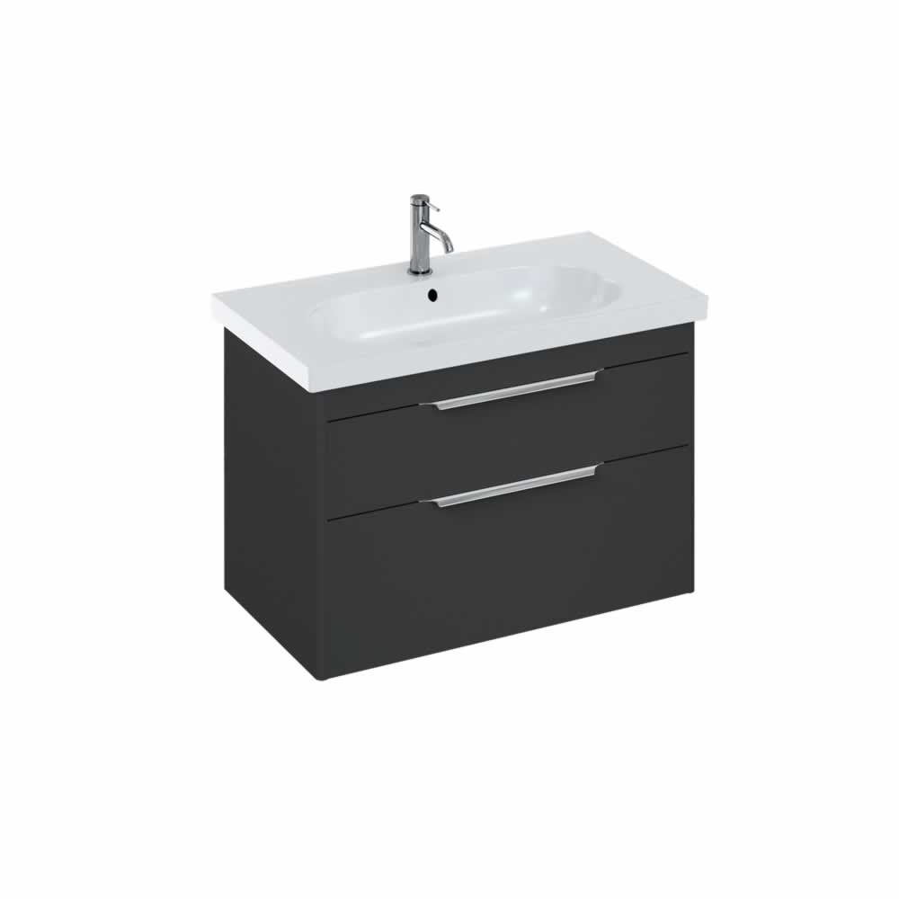 Shoreditch 85cm double drawer Matt Grey with Origin Round Basin